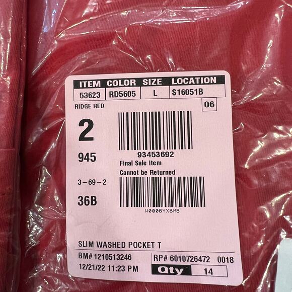 NWT J. Crew Men's Ridge Red Washed Jersey Pocket Tee - Picture 7 of 10